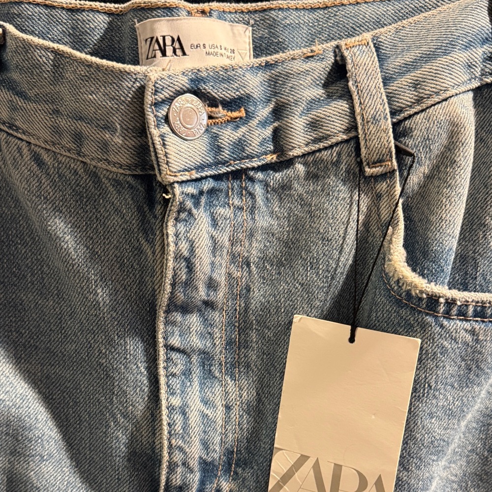 Zara Light Blue Denim Skirt - Picture 3 of 4